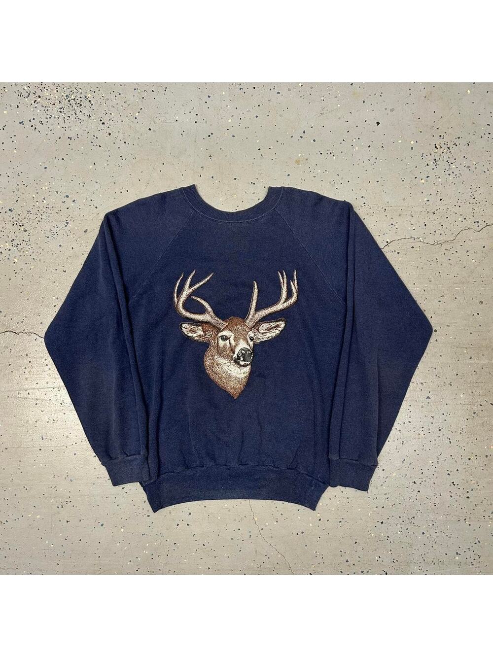 VTG 80s navy blue deer sweatshirt